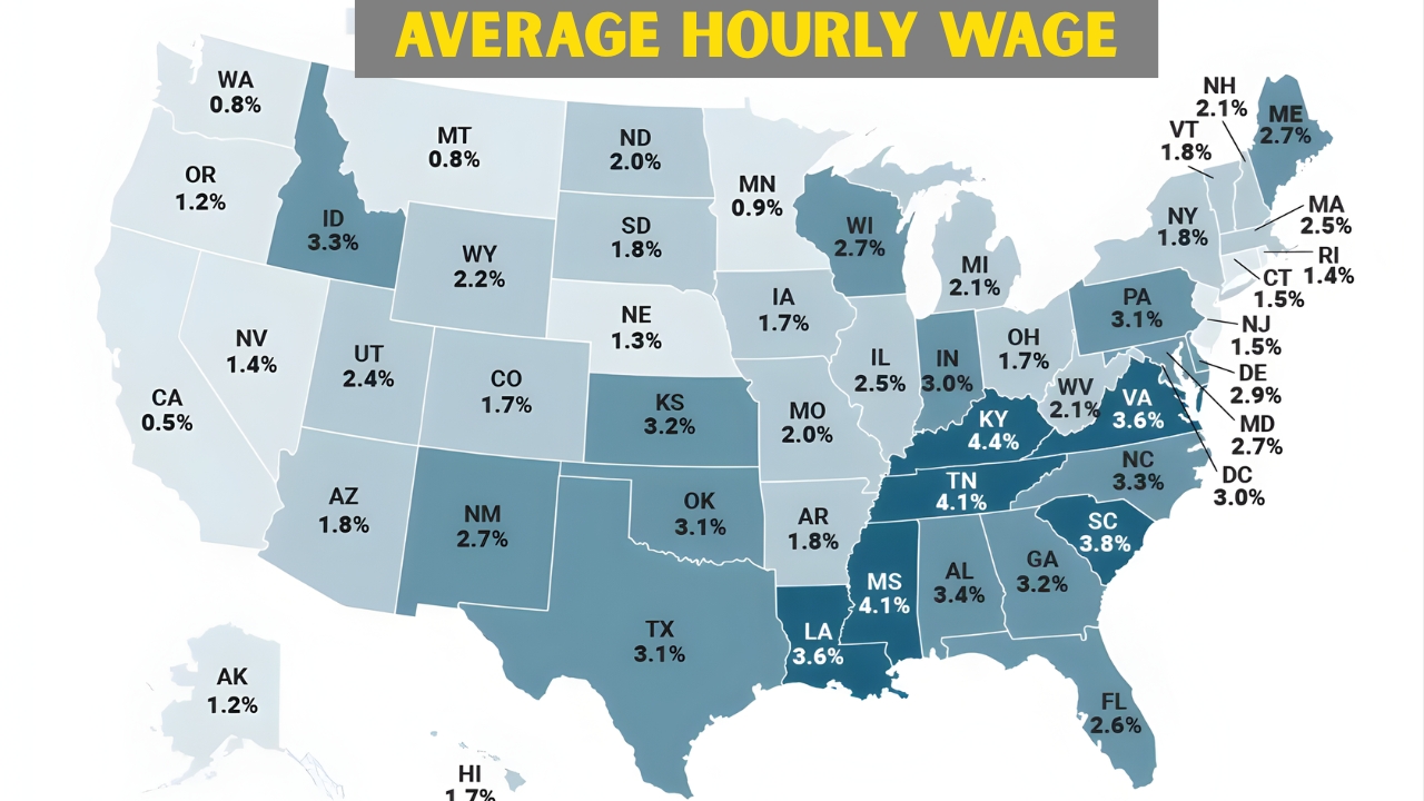 The Average Hourly Wage in Every U.S. State — See Where Workers Earn the Most